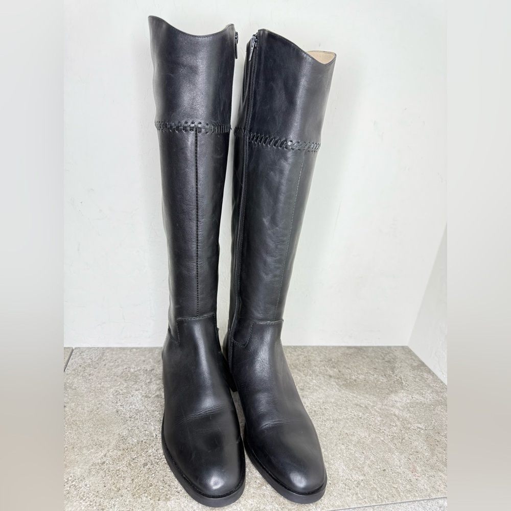 JACK ROGERS Black Leather Adaline‎ Riding Boot Women’s 7.5 - Picture 5 of 12